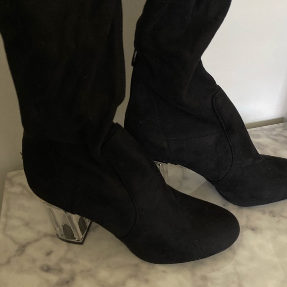 Public Desire Clear Heel Boots - Picture 4 of 8